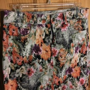 Floral jean skirt!